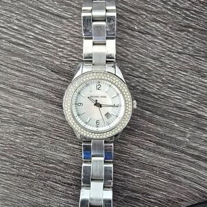 Michael Kors Silver Watch with Crystal Accents